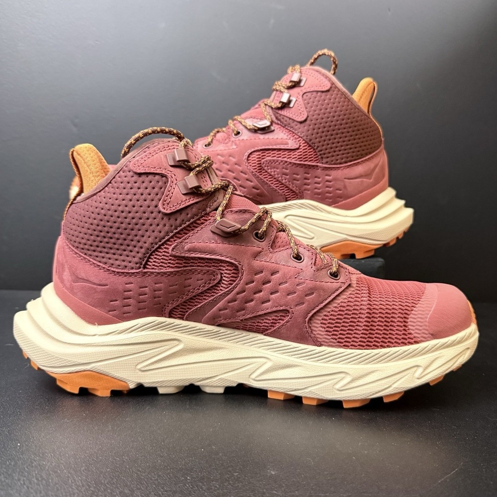 Hoka One One Shoes Womens 10 Red Orange Anacapa 2 Mid GTX Sneaker Hiking - Picture 3 of 13